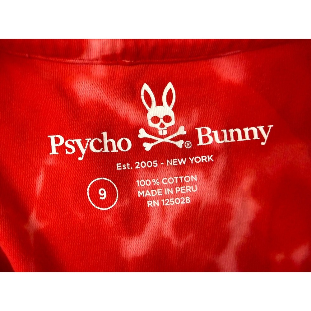 Psycho Bunny Tie Dye T-Shirt Mens 9 3XL Red Graphic Logo Short Sleeve Cotton Tee - Picture 8 of 10
